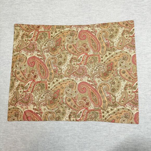 1 Lauren Ralph Lauren red green medieval paisley STANDARD pillow sham Olive Army - Picture 1 of 6